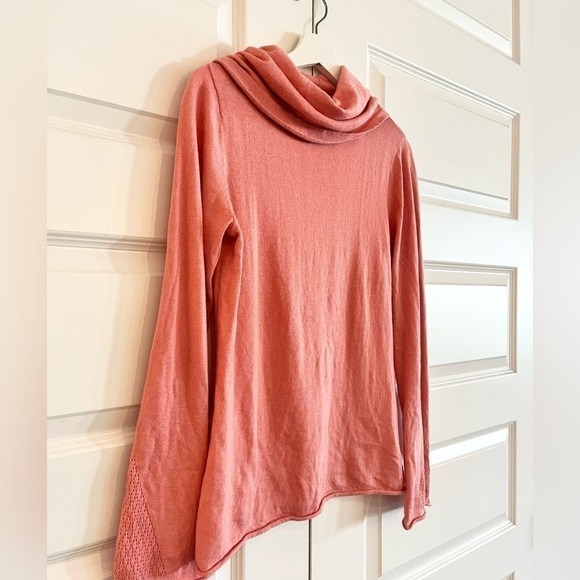 Sundance Catalog Angora Rabbit Hair Cotton Blend Sweater Cowl Neck Pink Womens M - Picture 3 of 8